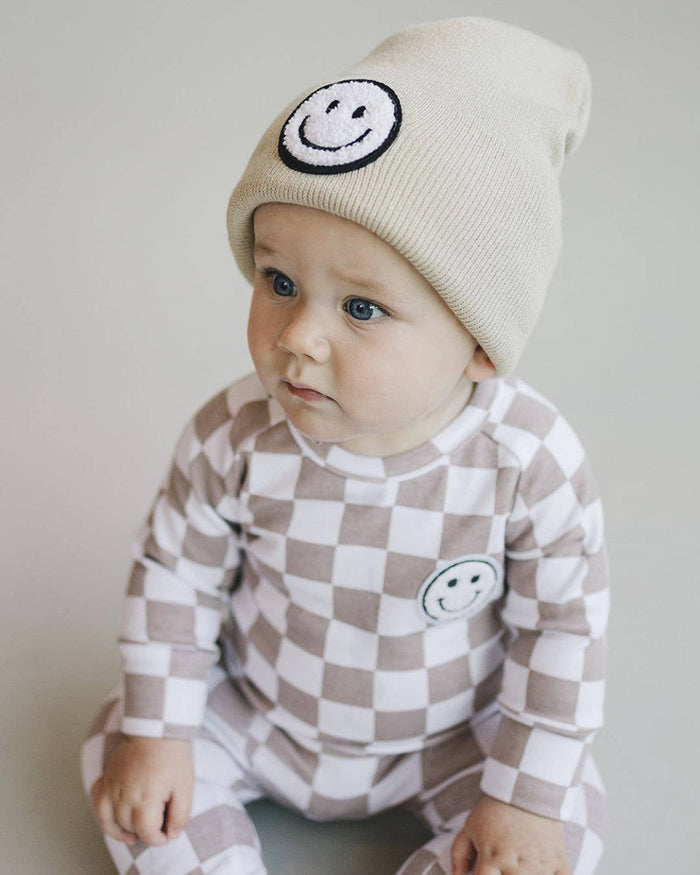 Smiley Baby & Kids Beanie | Beige: Toddler