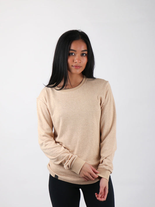 Unisex Organic Hemp Bamboo LS Tee | Oat-Image 1