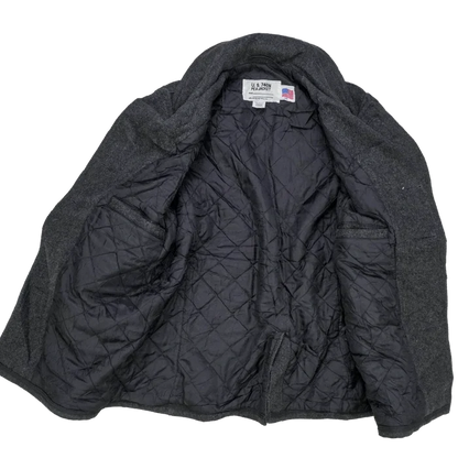 US Made Schott 740N Grey Pea Jacket - 38, Small - Army & Outdoors - Great Coats